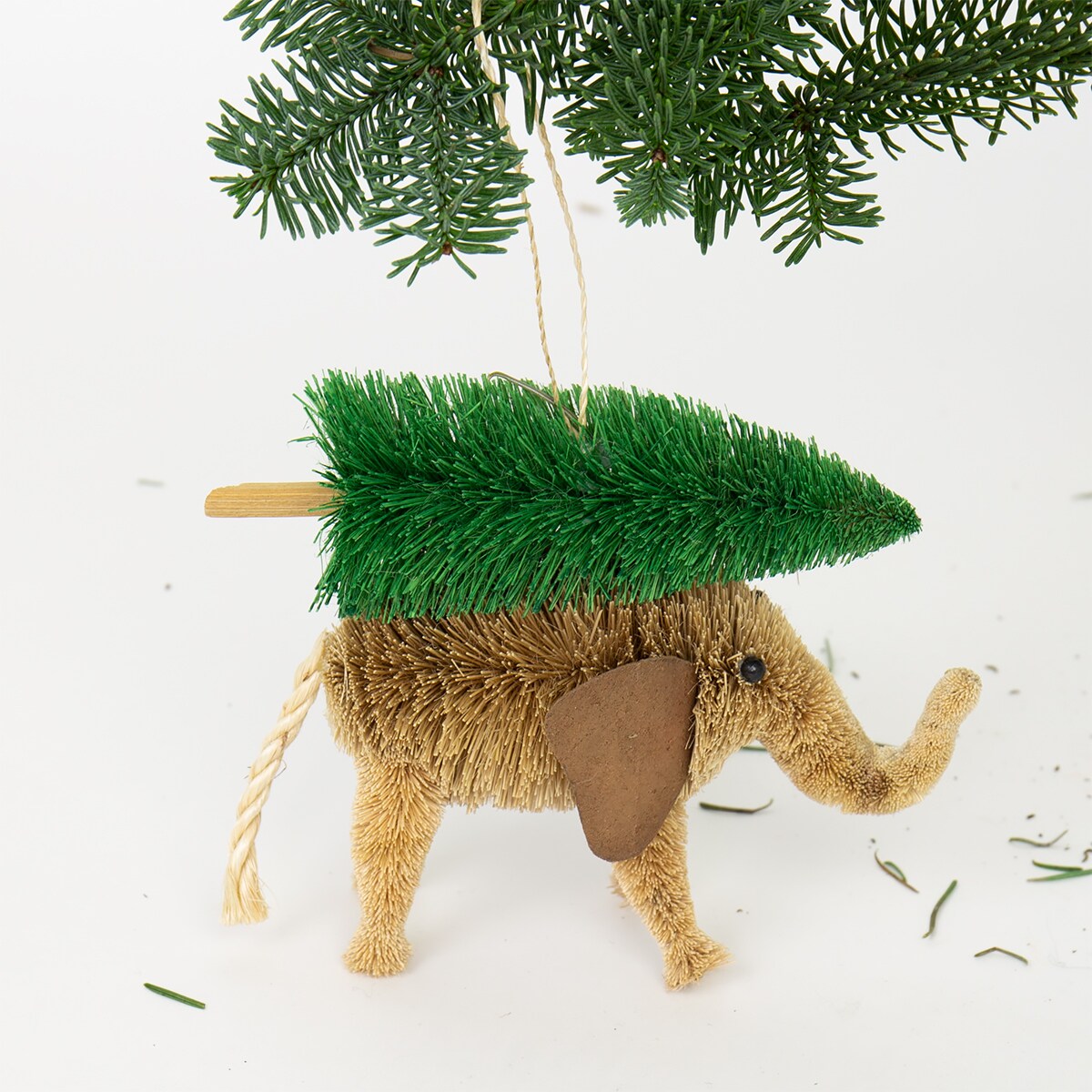 BRUSH ELEPHANT+TREE Ornament