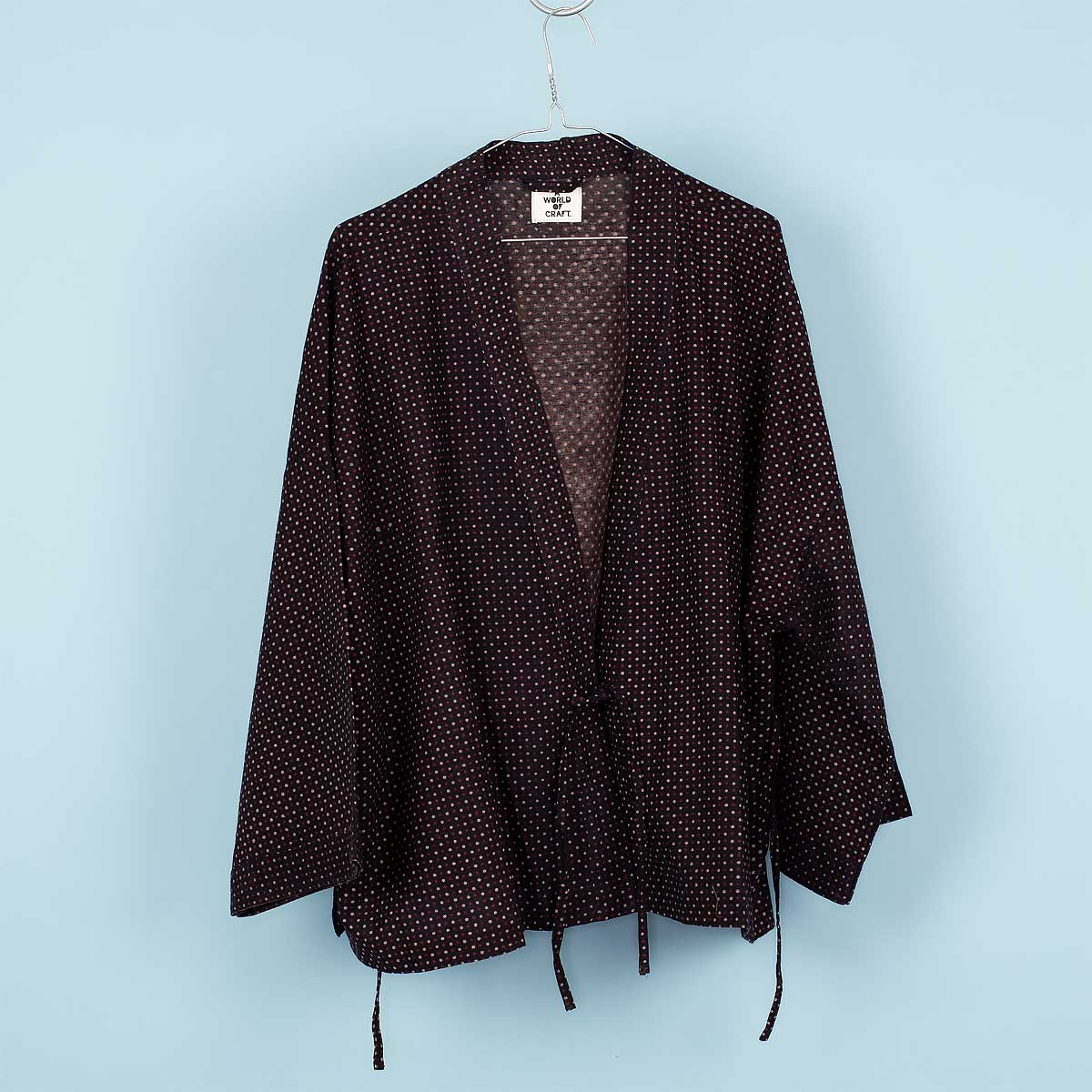 AJRAKH DOT Kimono top, brown