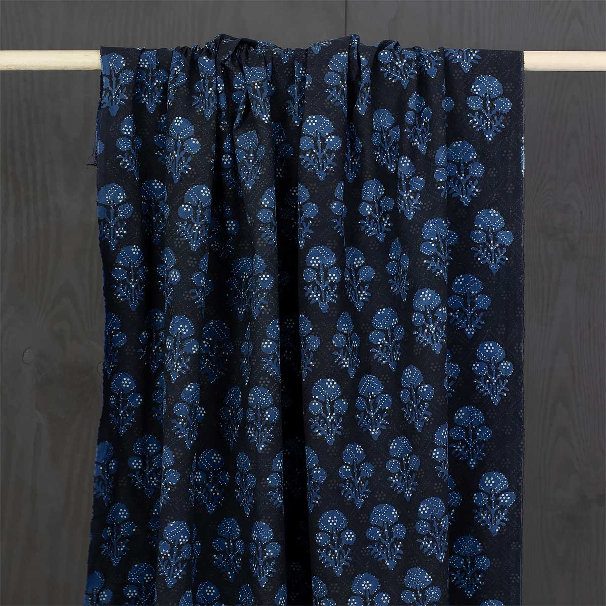 AJRAKH Puja Fabric, blue/black
