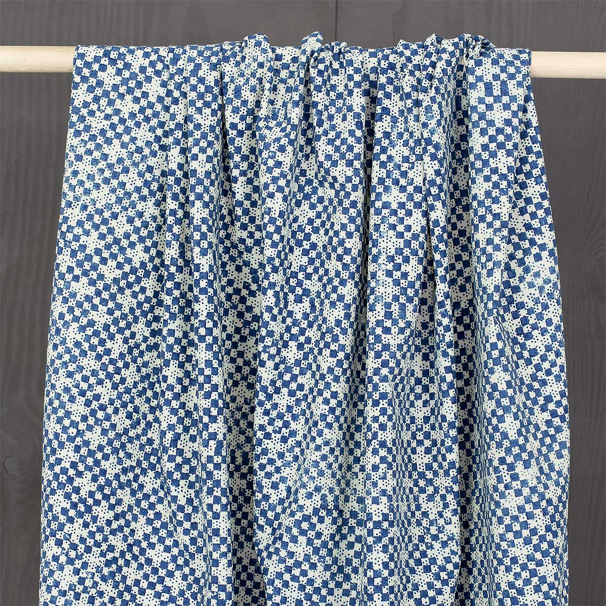 AJRAKH Tulsi Fabric, blue/vanilla