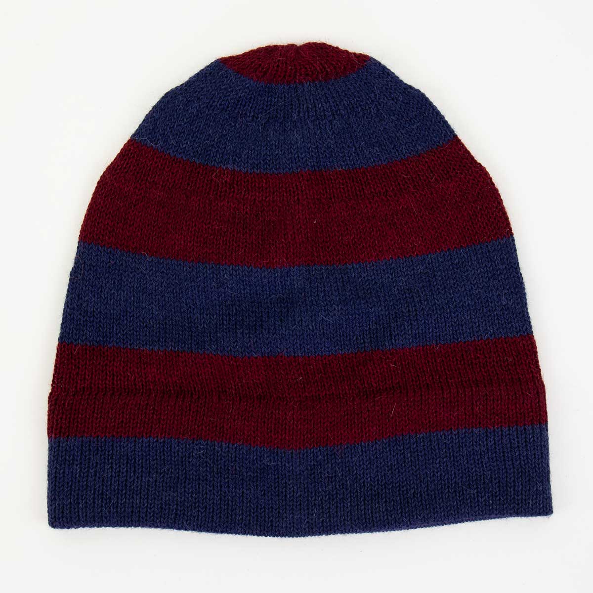 ALPACKA/25 Mössa, blå/vinröd