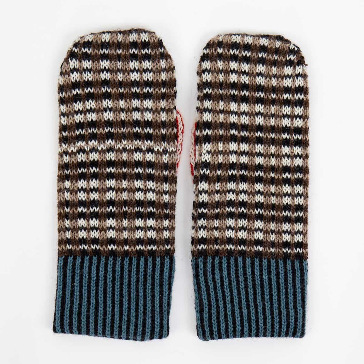 ALPACKA/23 Mittens, brown/grey