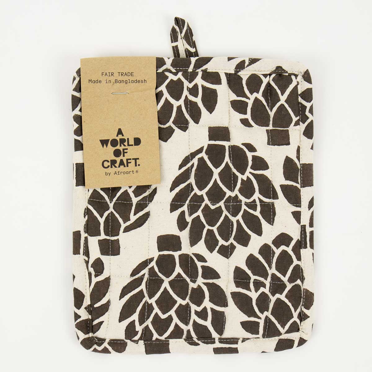 ARTICHOKE Potholder, offwhite/brown
