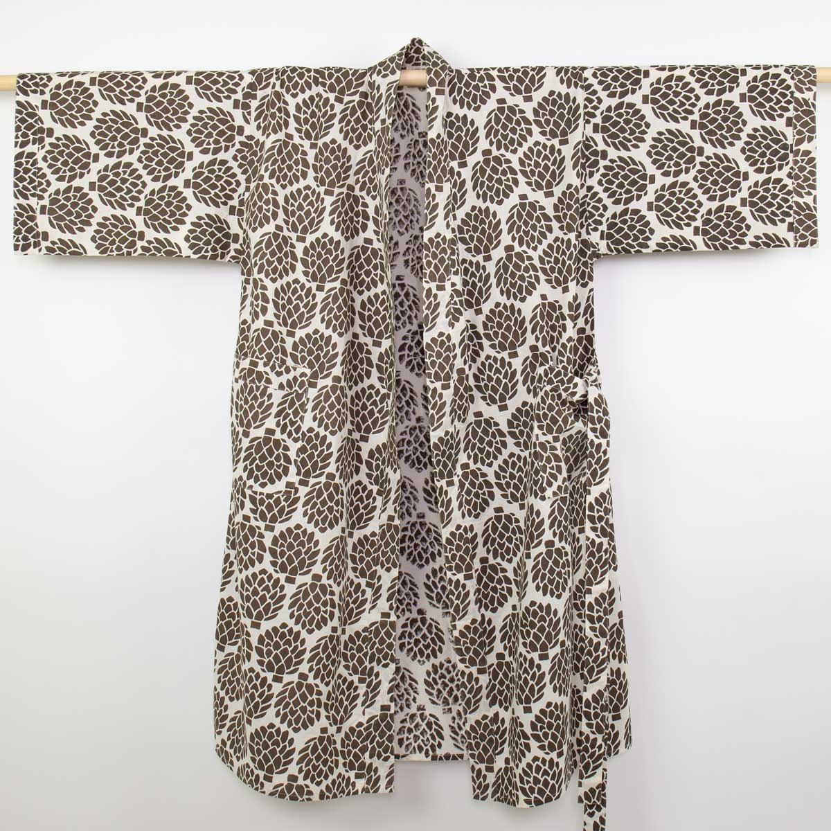 ARTICHOKE Kimono one size, white/brown