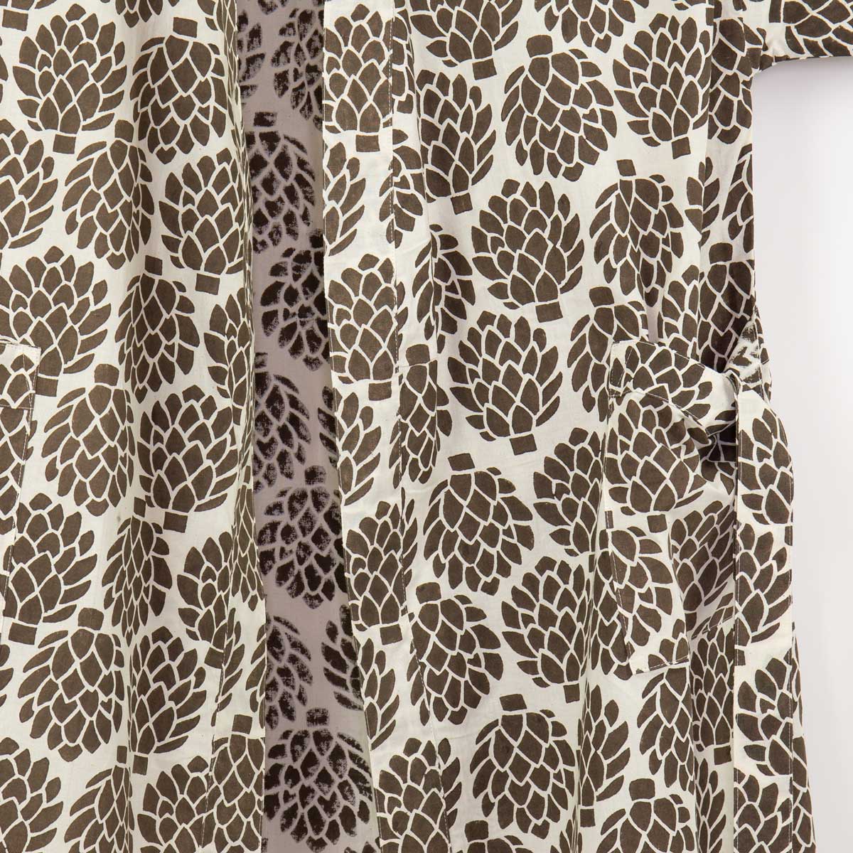 ARTICHOKE Kimono one size, white/brown