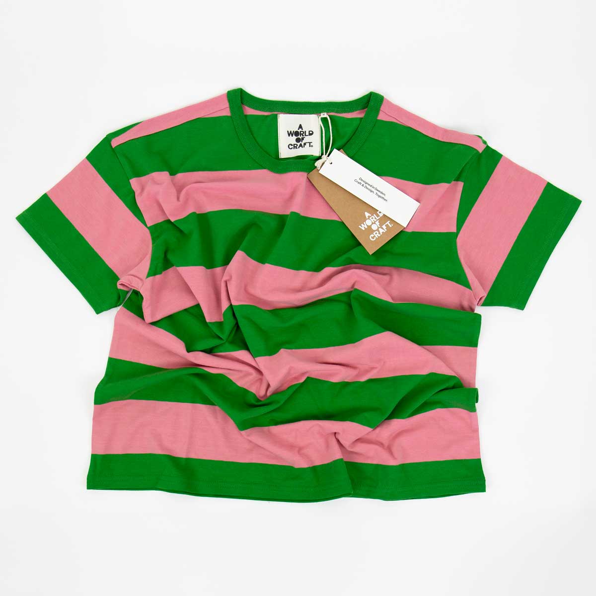 AWOC Herr T-shirt, kort ärm, rosa/grön