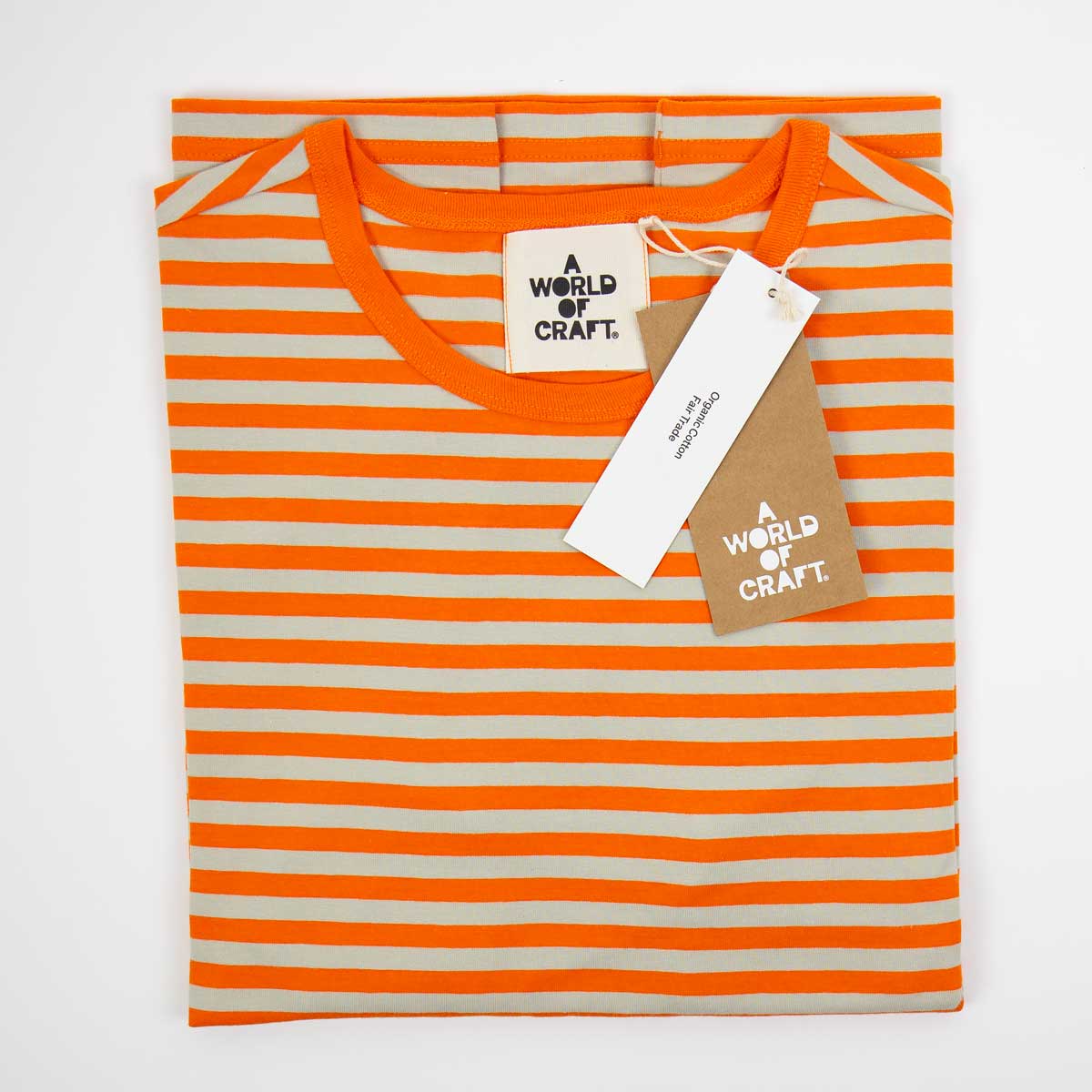 AWOC Herr T-shirt, kort ärm, beige/orange