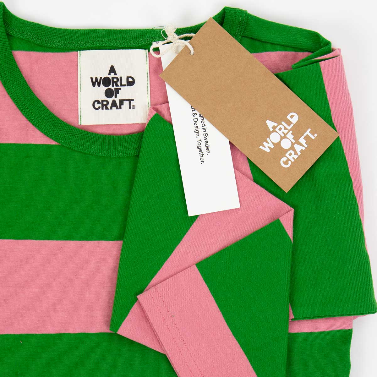 AWOC Herr T-shirt, lång ärm, rosa/grön
