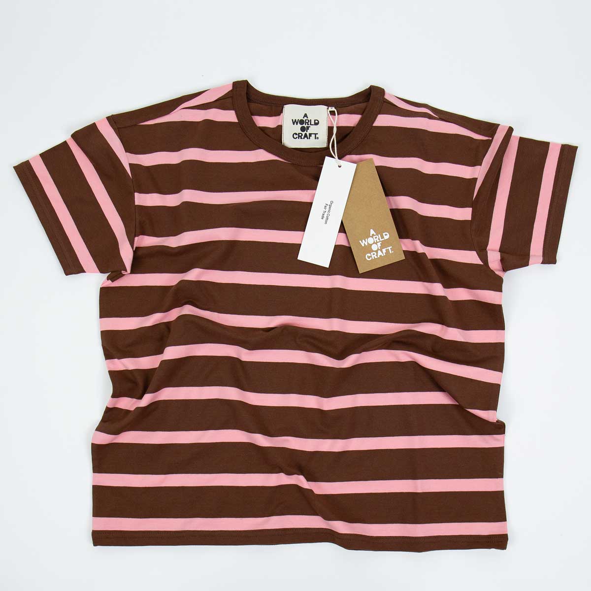 AWOC Woman T-shirt, short sleeve, brown/pink