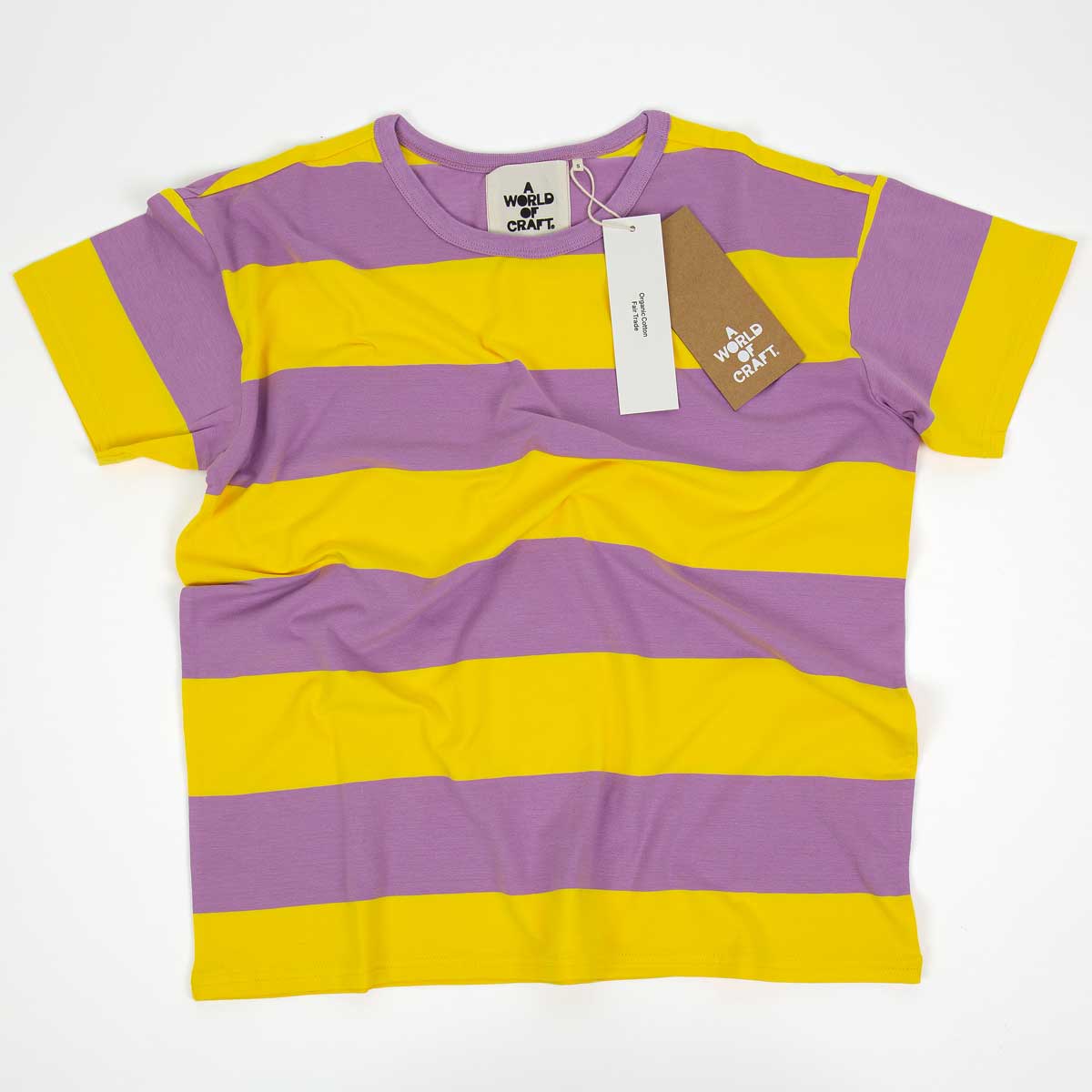 AWOC Woman T-shirt, short sleeve, yellow/lilac