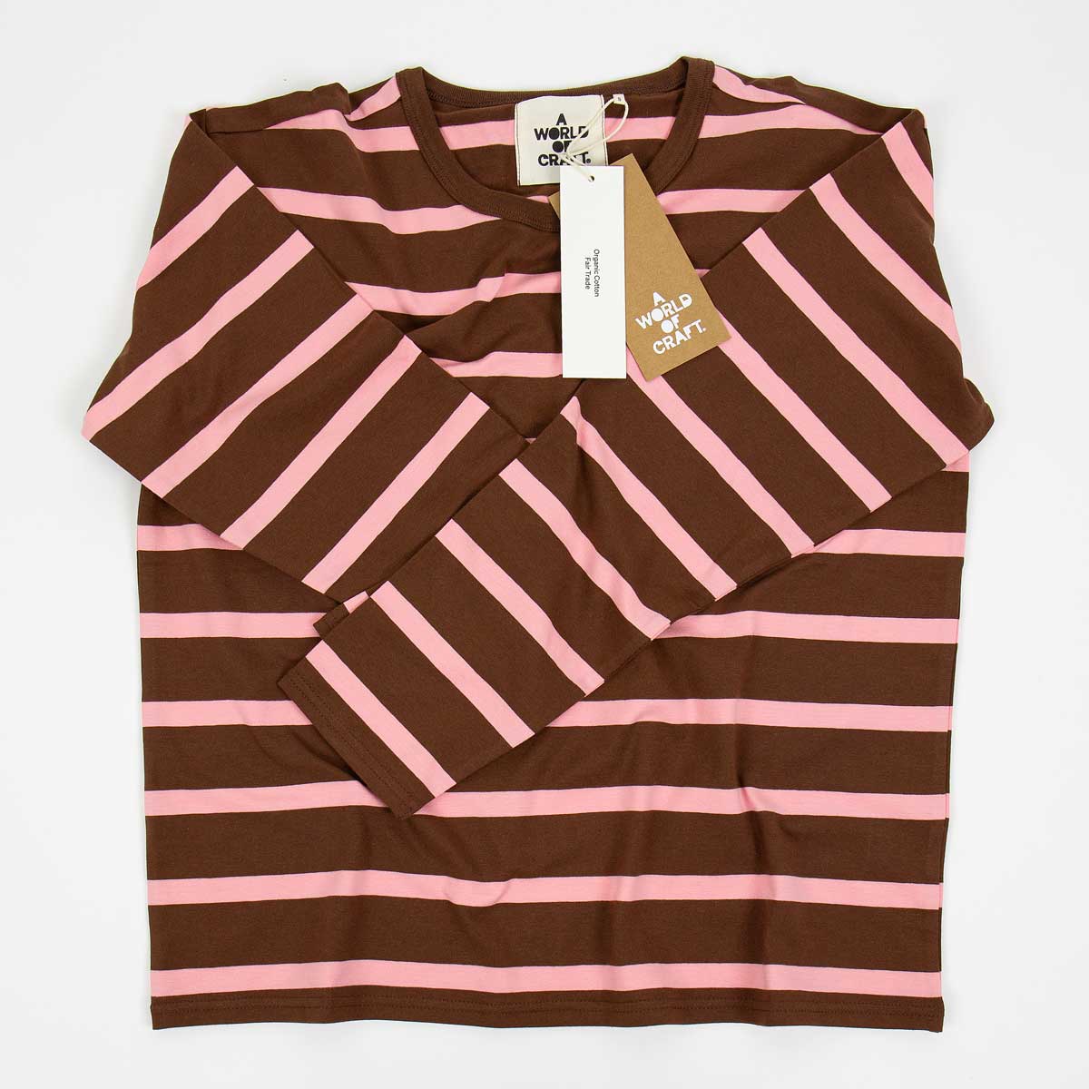 AWOC Woman T-shirt, long sleeve, brown/pink