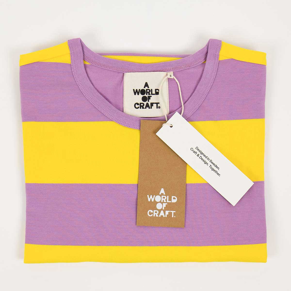 AWOC Woman T-shirt, short sleeve, yellow/lilac