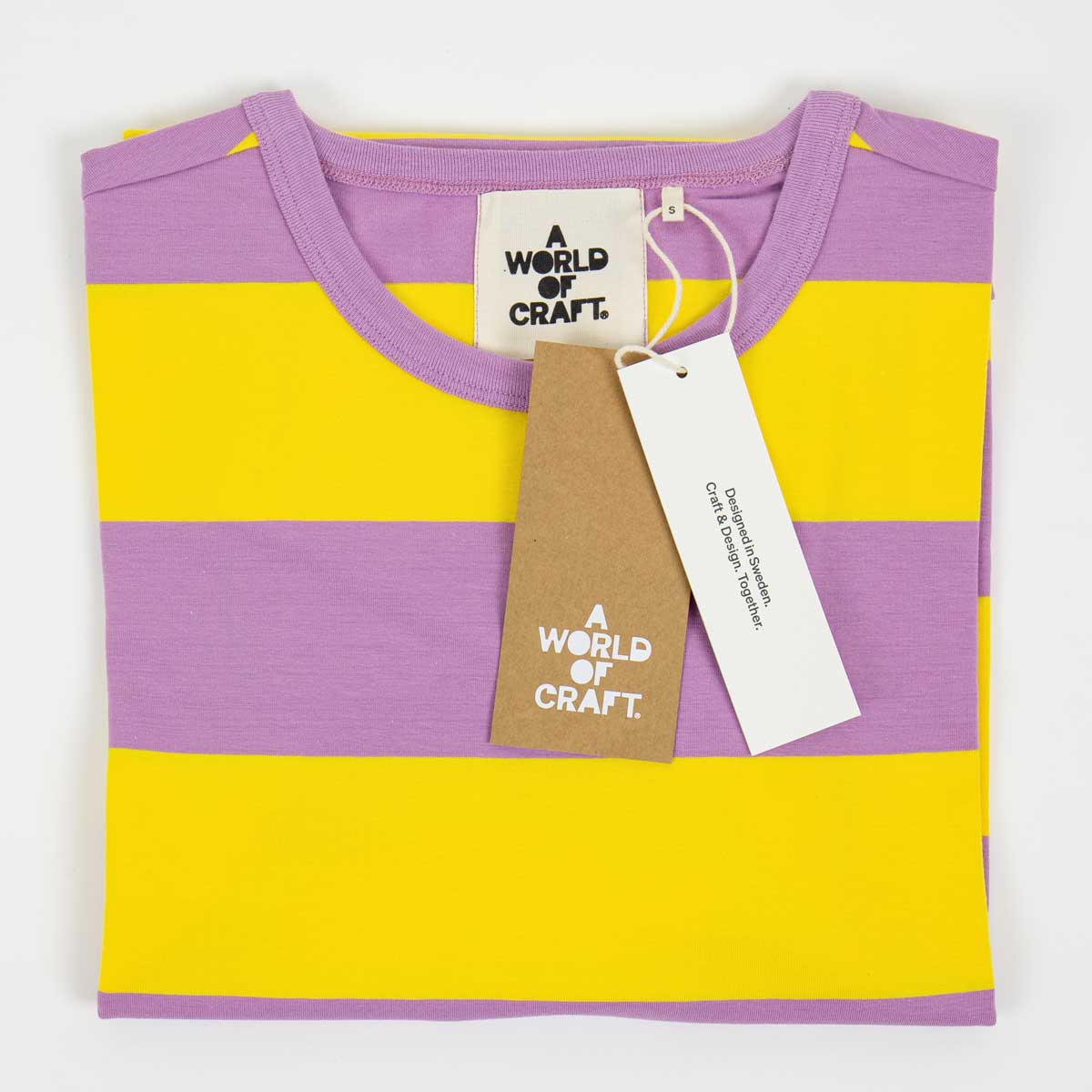 AWOC Men T-shirt, short sleeve, yellow/lilac