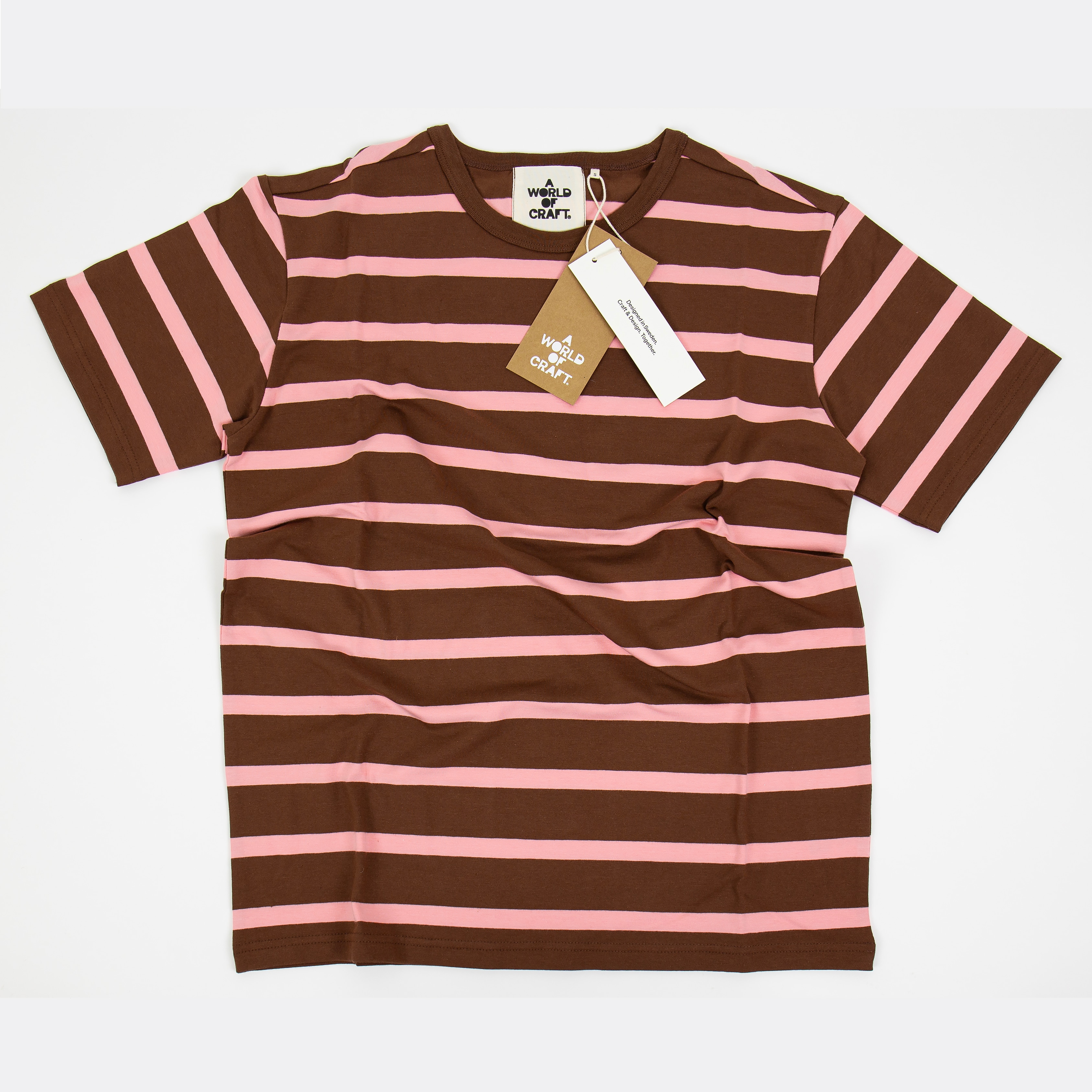 AWOC Herr T-shirt, kort ärm, brun/rosa