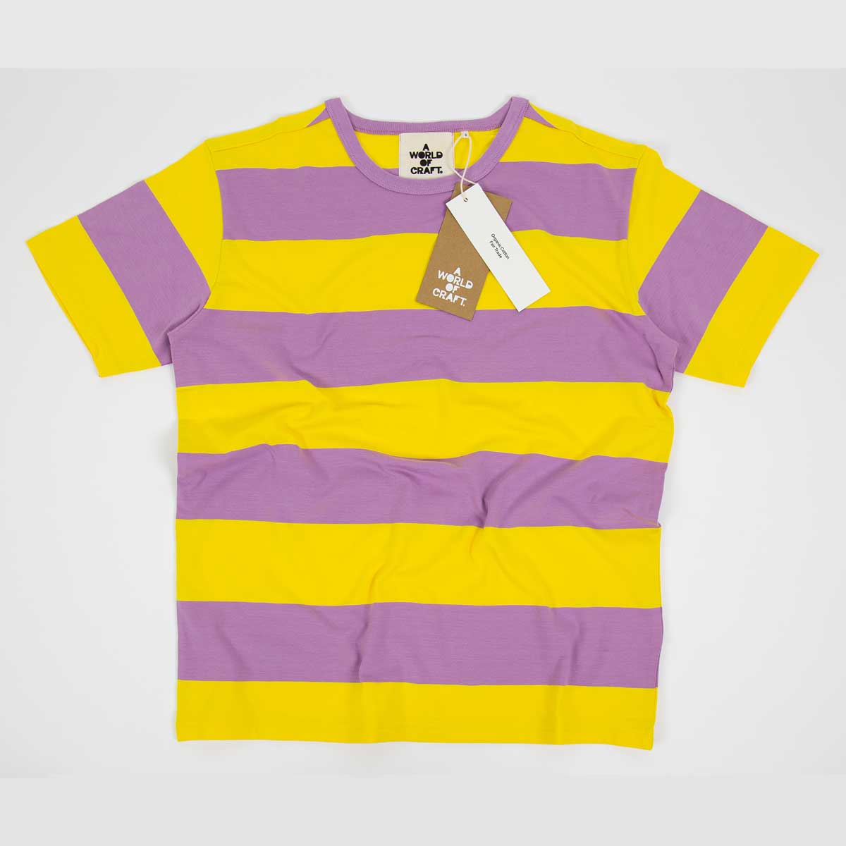 AWOC Men T-shirt, short sleeve, yellow/lilac