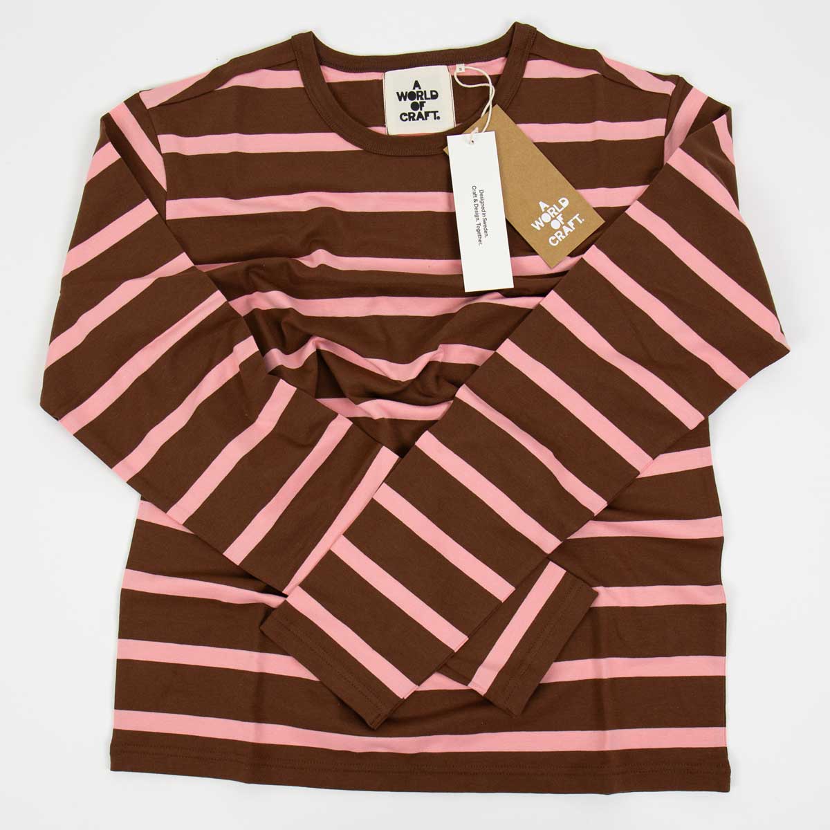 AWOC Men T-shirt, long sleeve, brown/pink