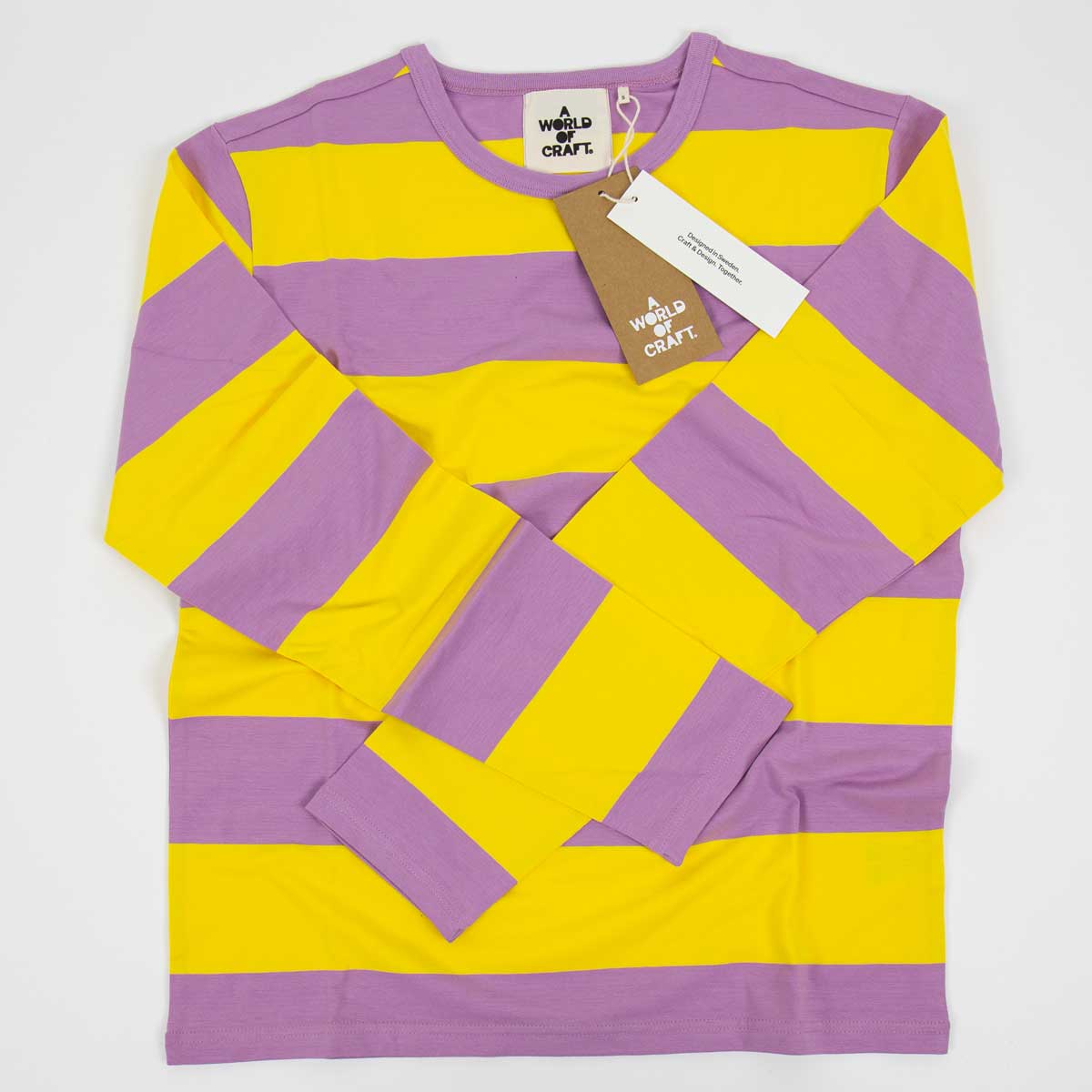 AWOC Men T-shirt, long sleeve, yellow/lilac