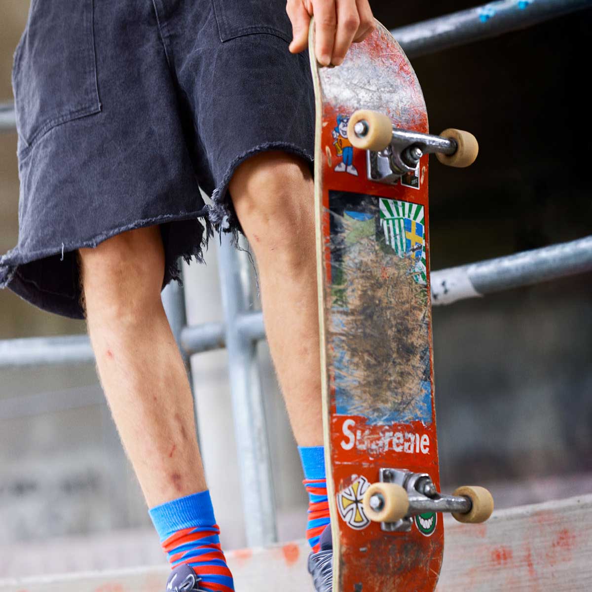 AWOC Socks, red/blue
