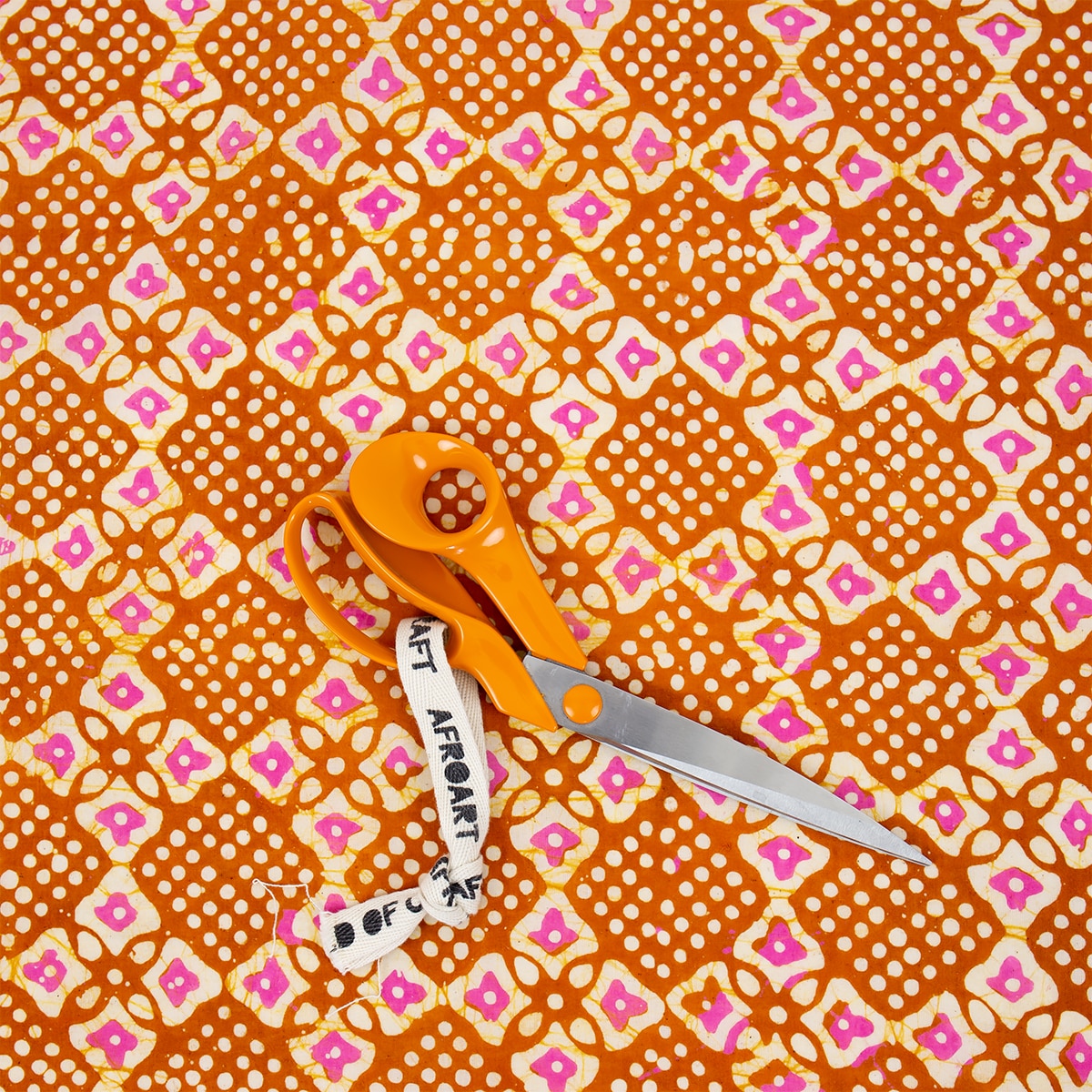 TILES BATIK Fabric 105 cm, orange