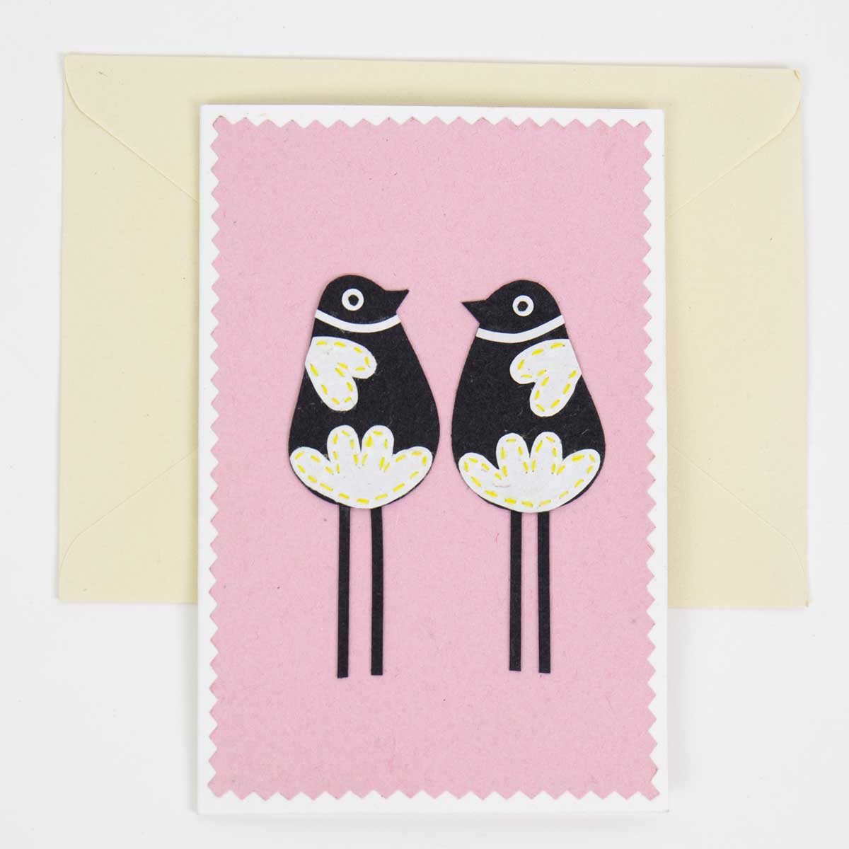 BIRDS IN LOVE Card, pink