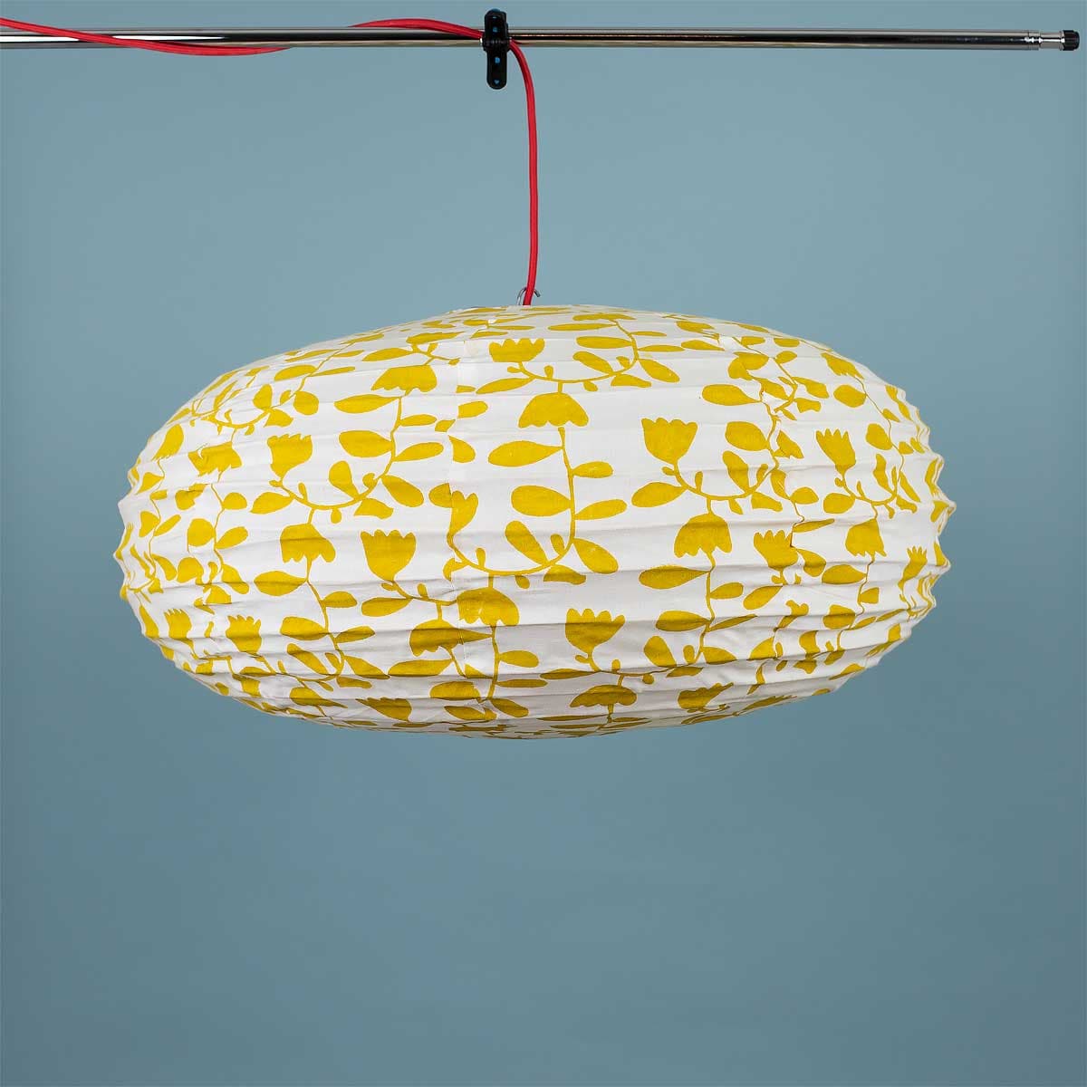 BIRD IN THE FLOWER OVAL Lampshade, yellow 