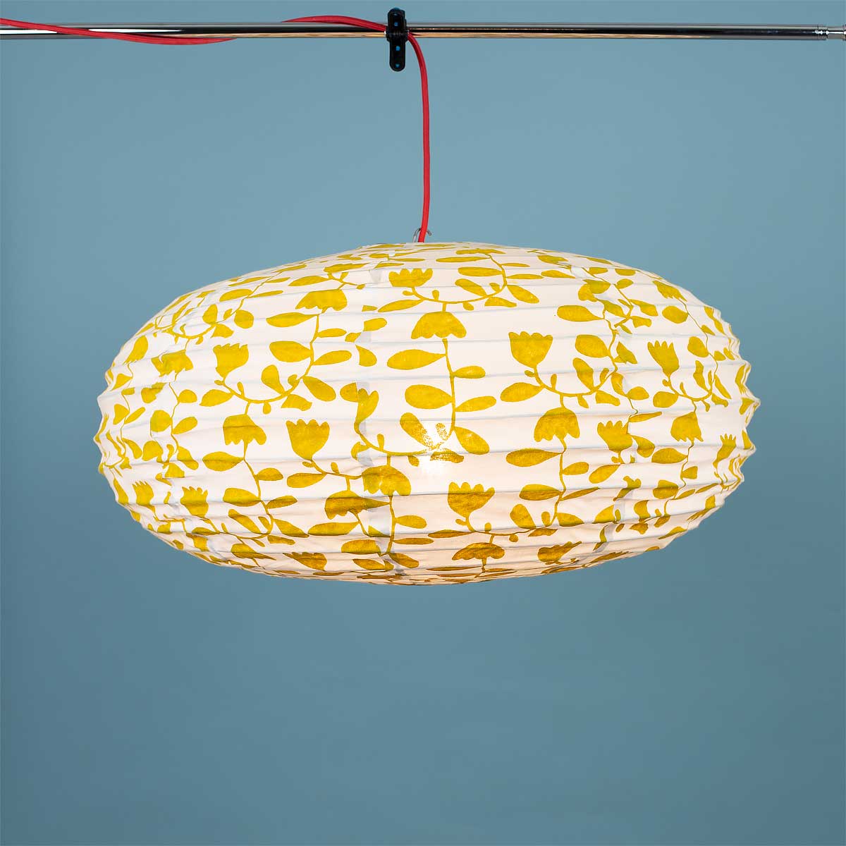 BIRD IN THE FLOWER OVAL Lampshade, yellow 