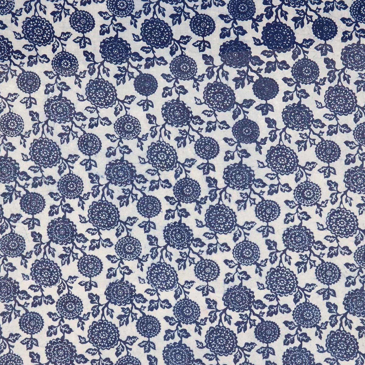 BLUE DAHLIA Fabric, white/blue