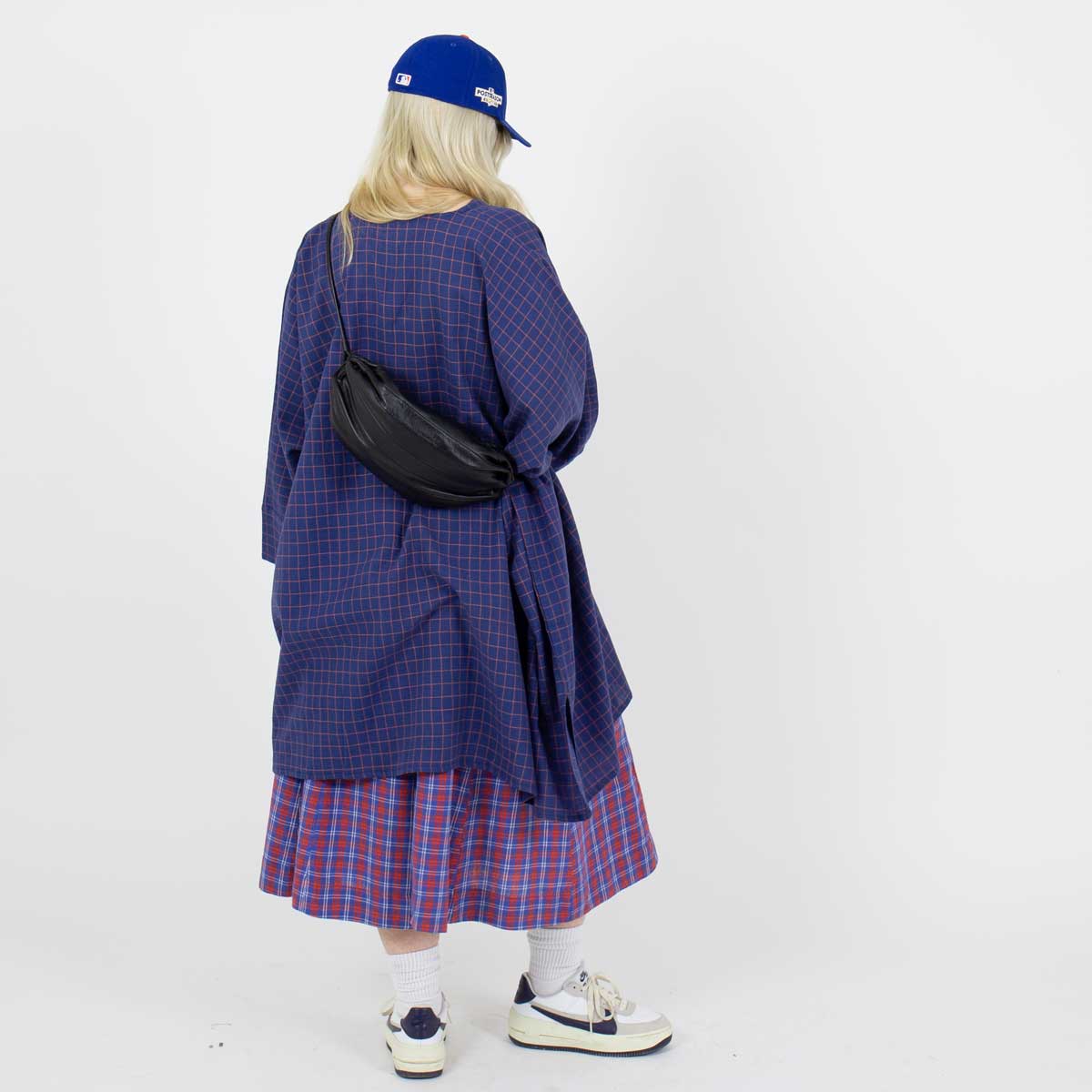 BLUE/RED GRID Tunic, one size