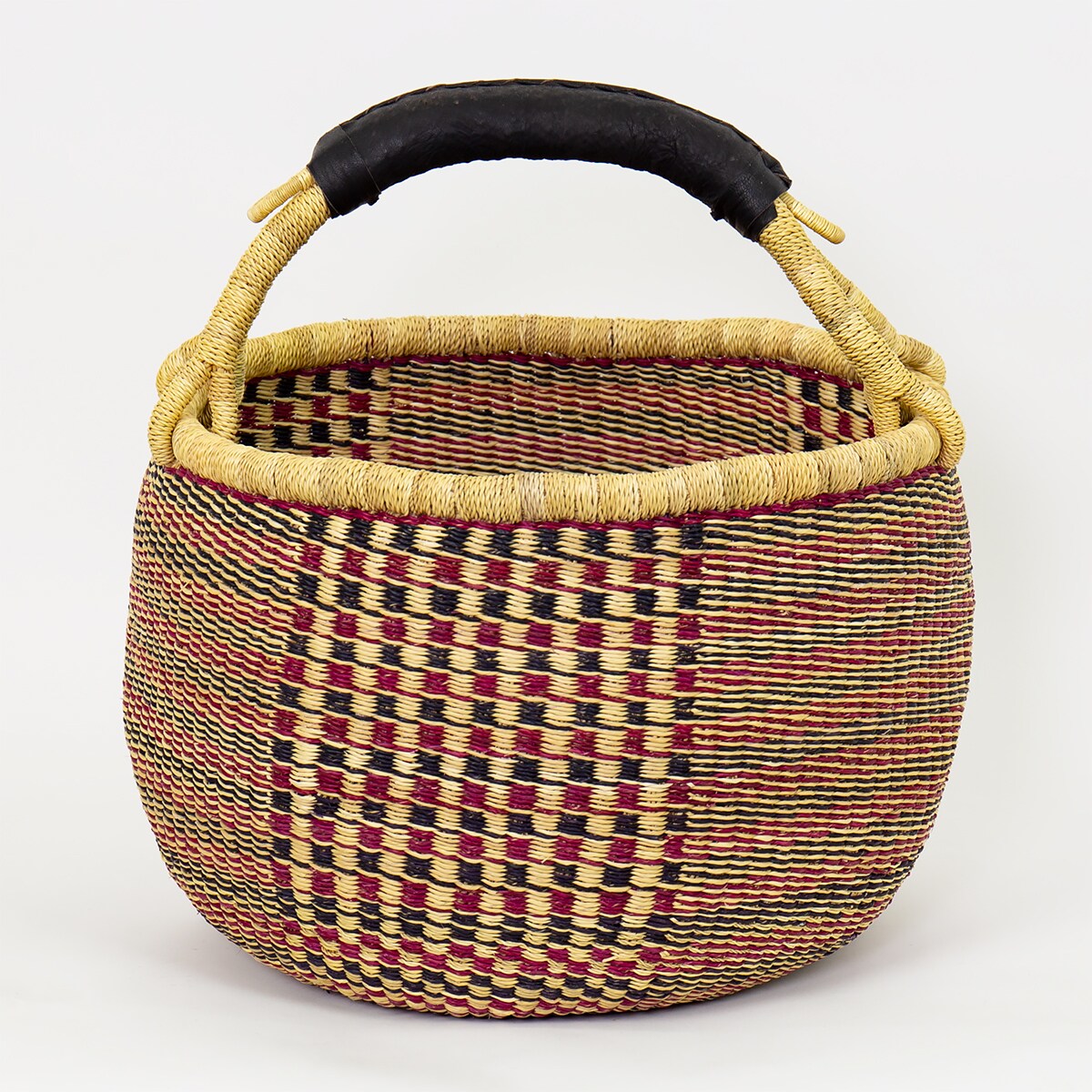 BOLGA CHESS Picnic basket, natural/wine/black