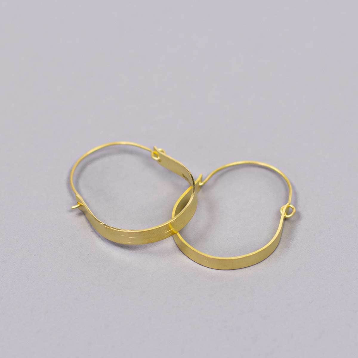 Brass Flat Ring, Earrings