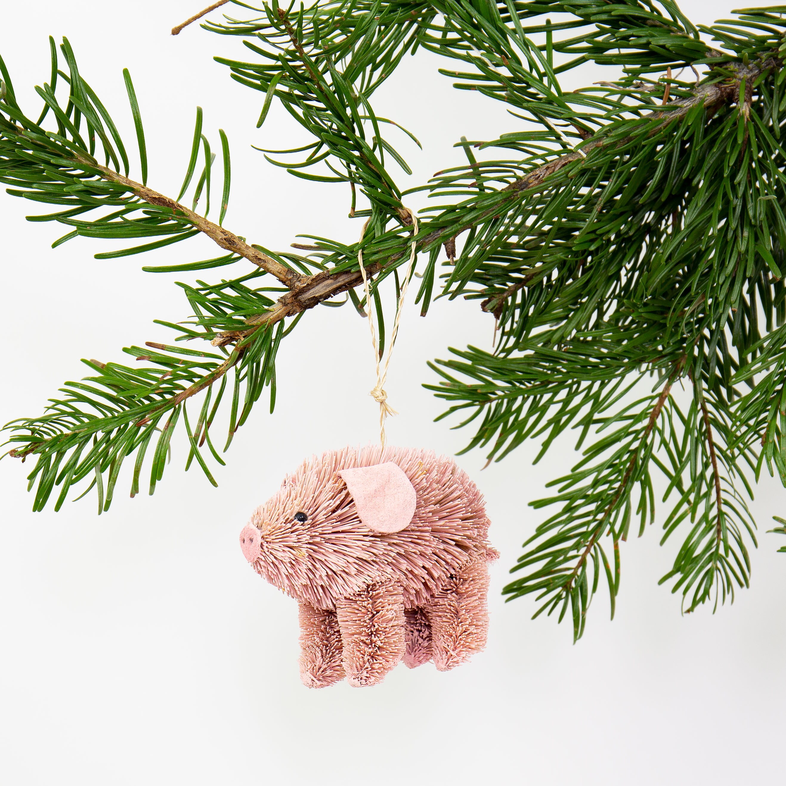 BRUSH PIG Christmas ornament