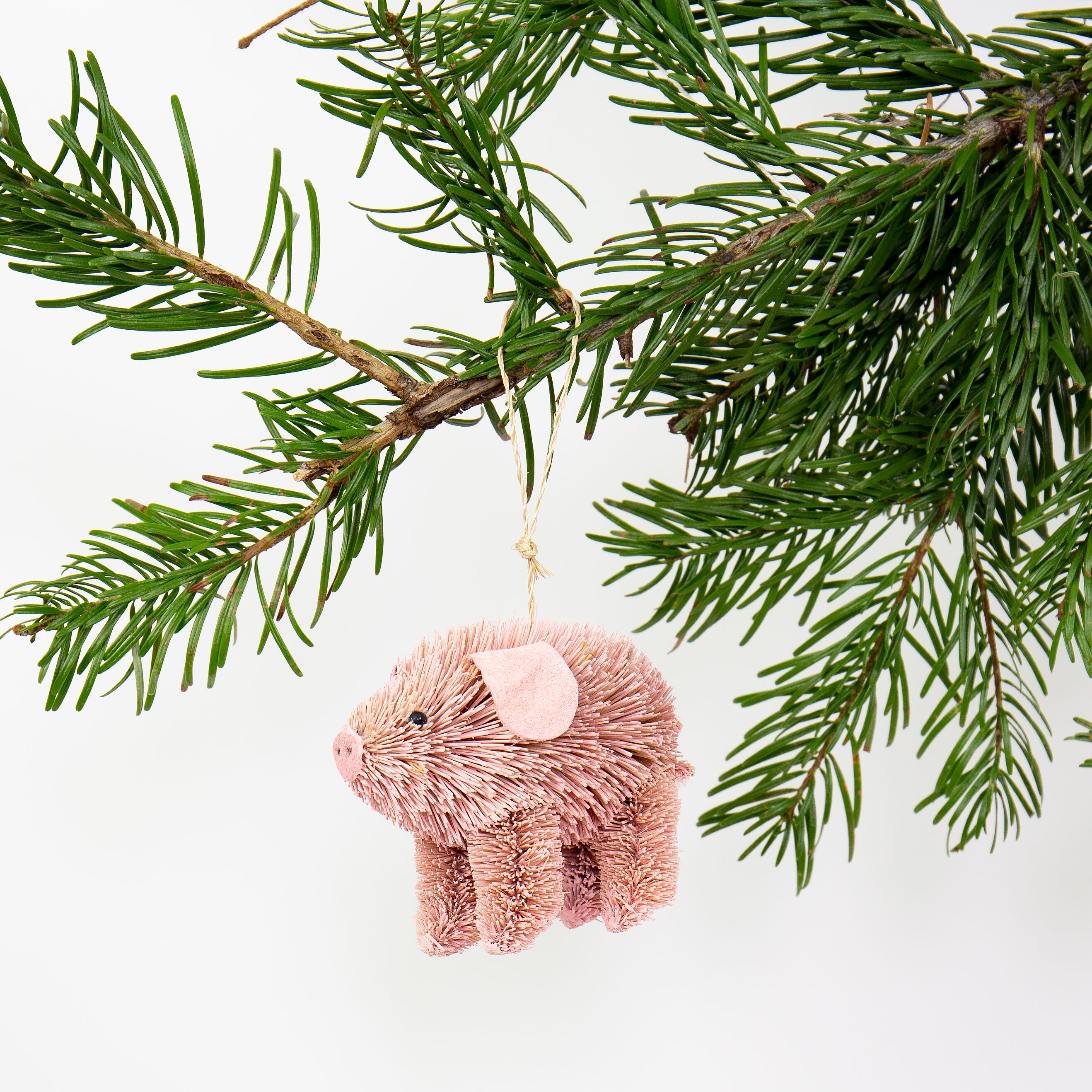 BRUSH PIG Christmas ornament