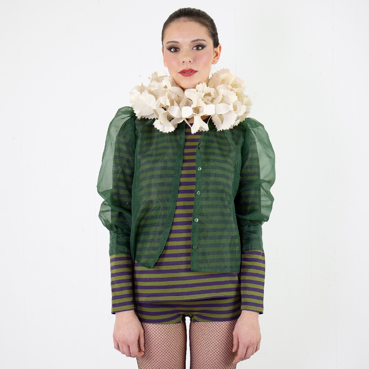 AWOC Woman T-shirt, long sleeve, olive/aubergine