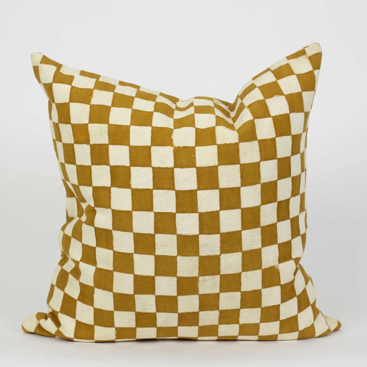 CHESS kuddfodral 50x50, senap/vit