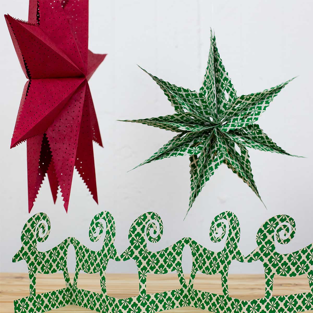 CHRISTMAS GOAT Dekoration, vit/grön