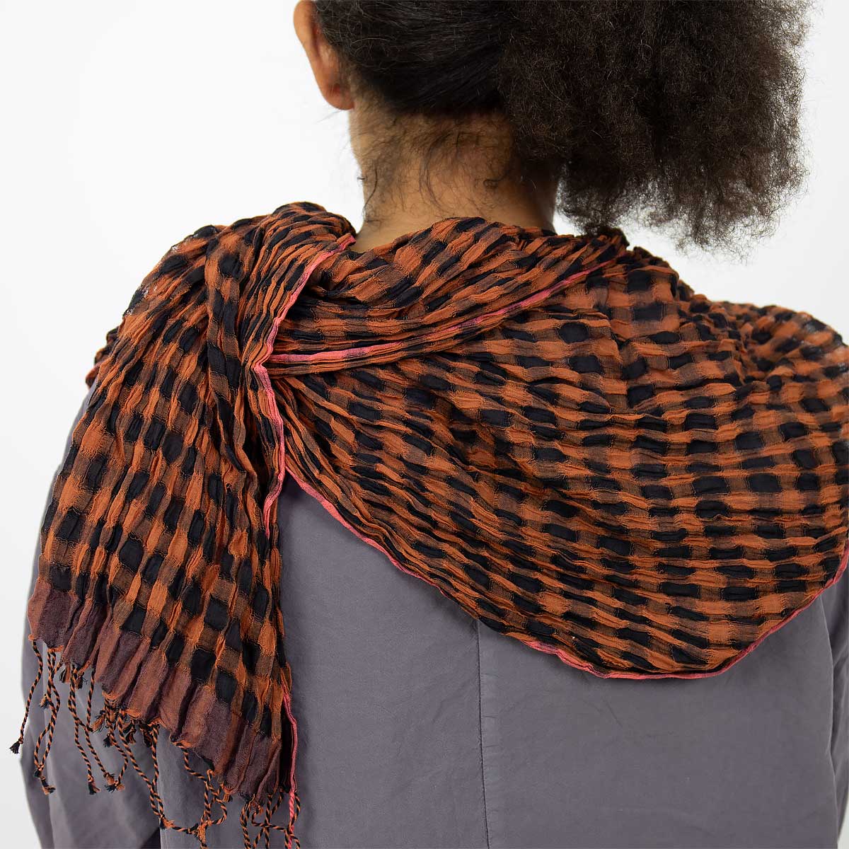 CRISS CROSS Scarf, black/orange