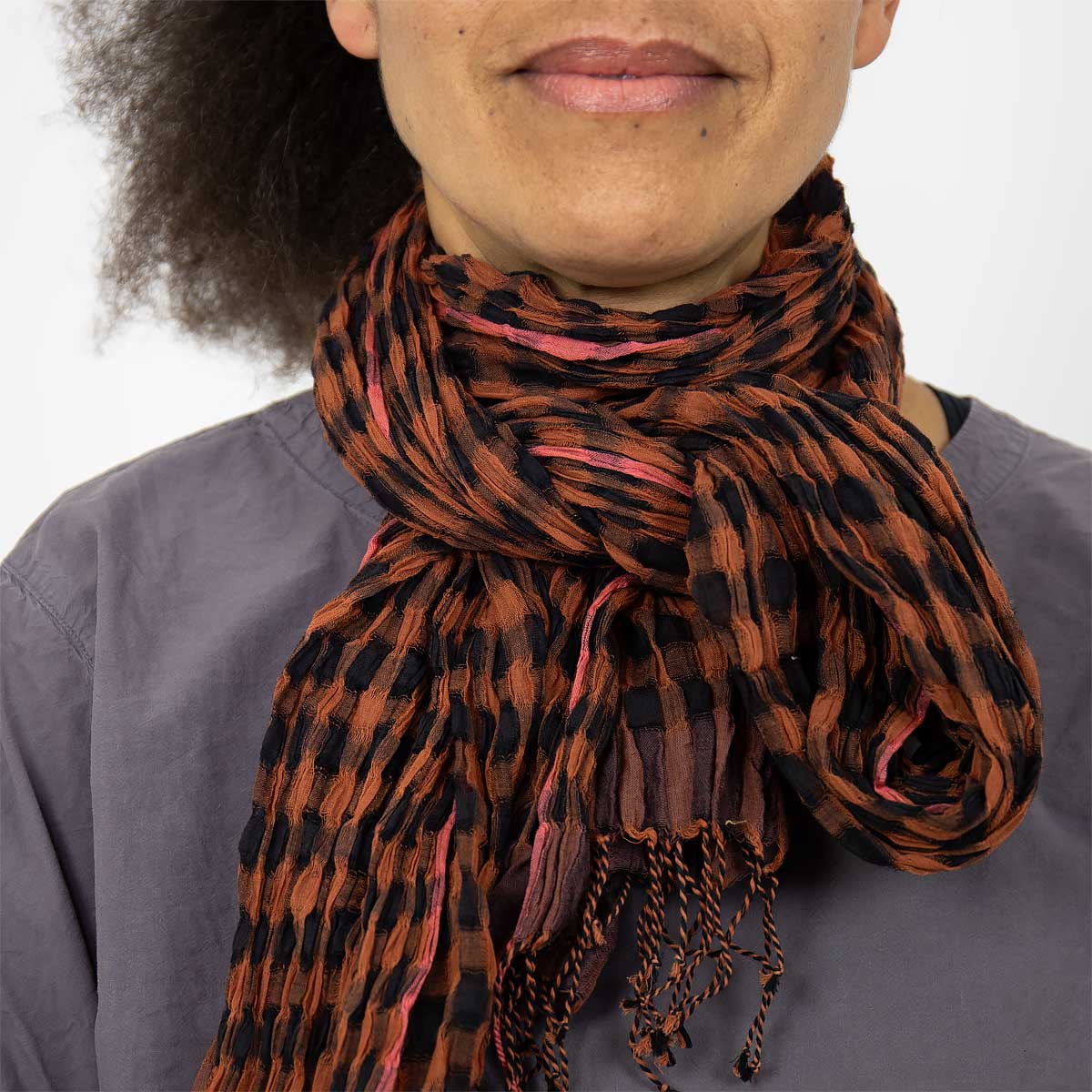CRISS CROSS Scarf, black/orange