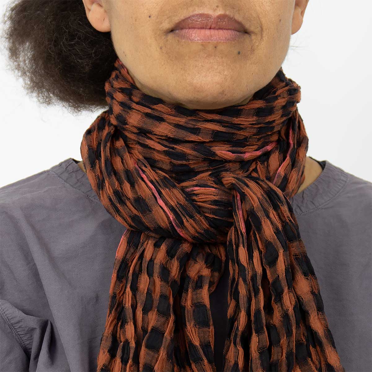 CRISS CROSS Scarf, black/orange