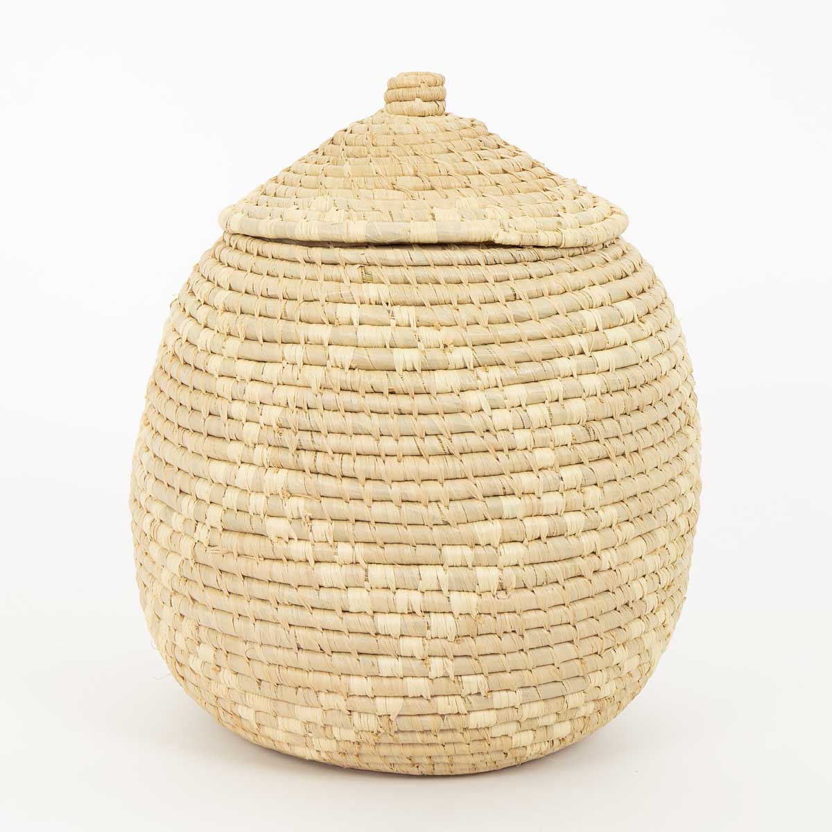 CROSS Basket with lid S, beige/nature