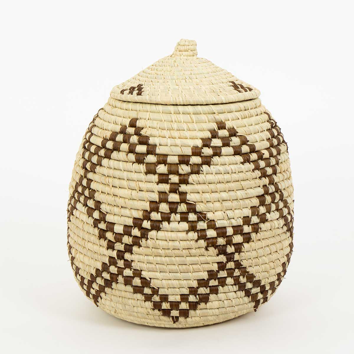 CROSS Basket with lid, nature/brown