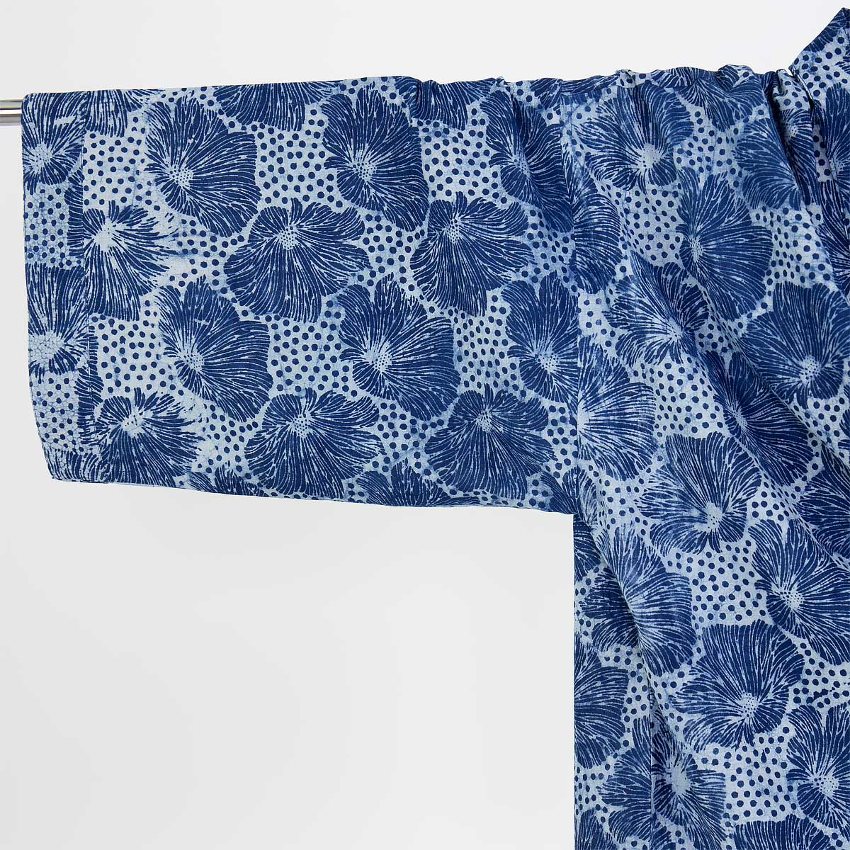 kort kimono med rutigt mönster, i blått - Fair Trade