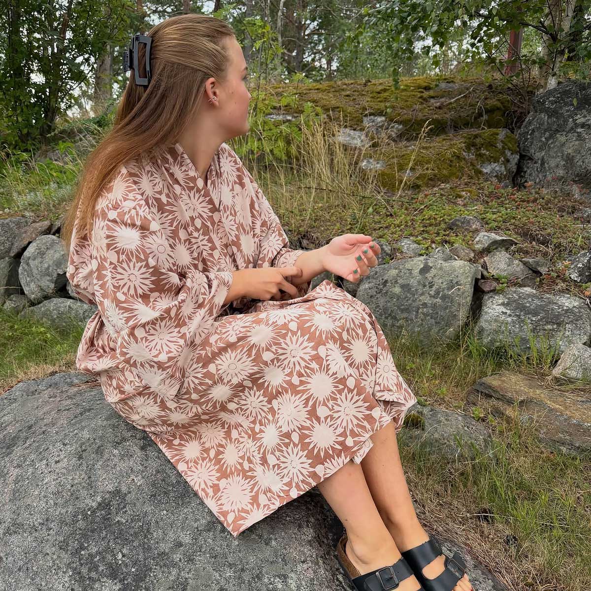 DANDELION Kimono, brun/natur