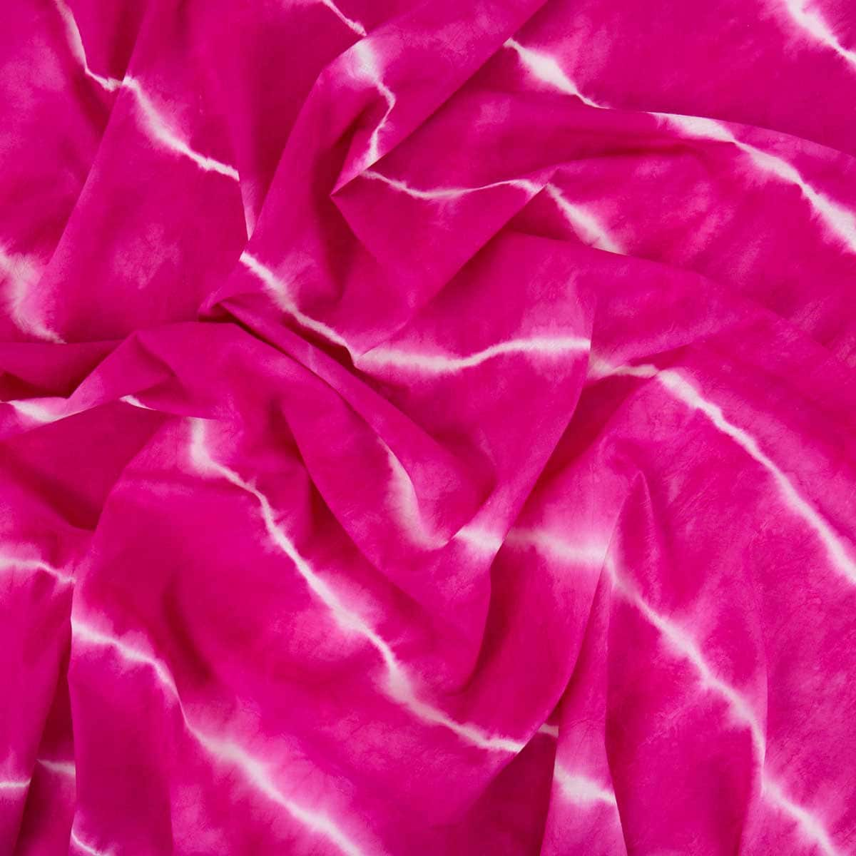 DIAGONAL BATIK Metervara, cerise/vit