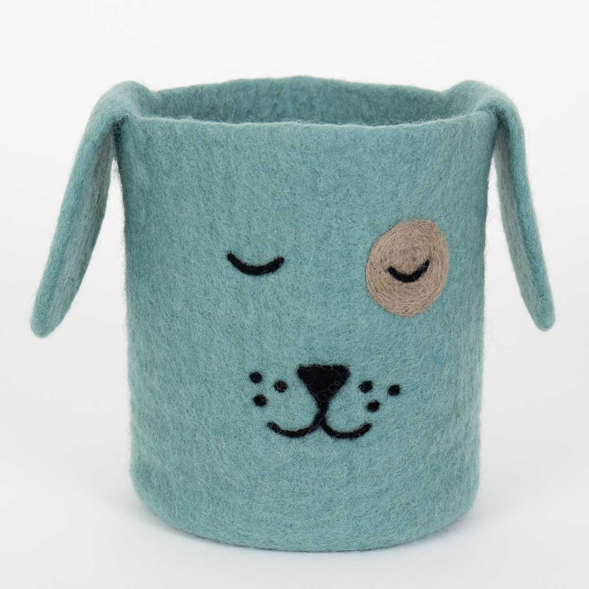 Förvaring - turkos hund i tovad ull