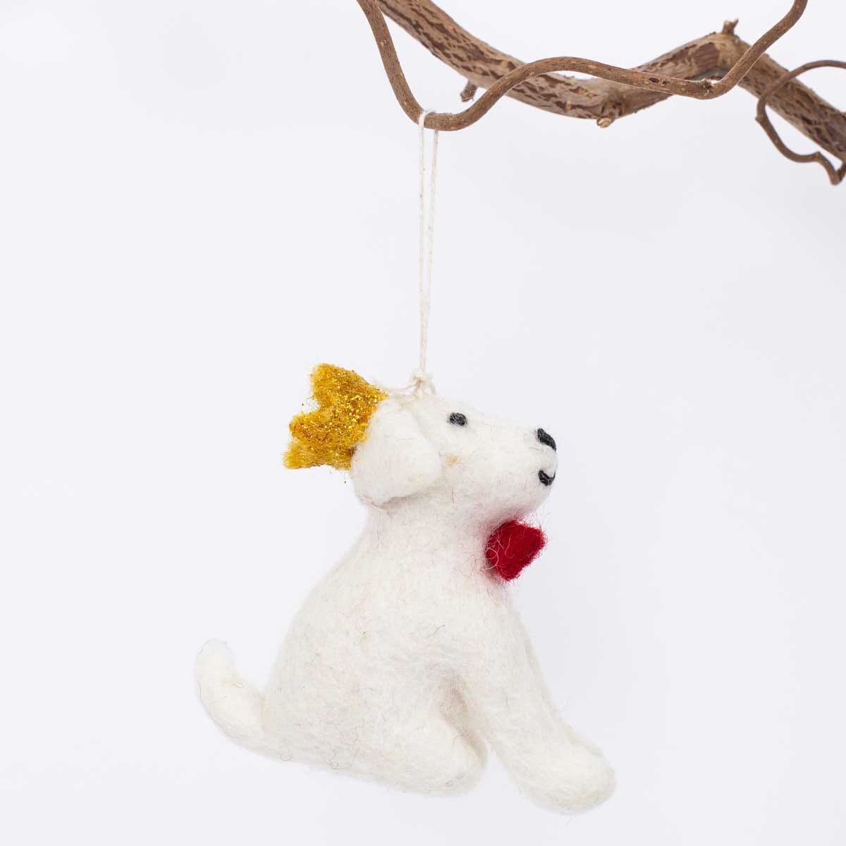 DOG W CROWN Christmas ornament