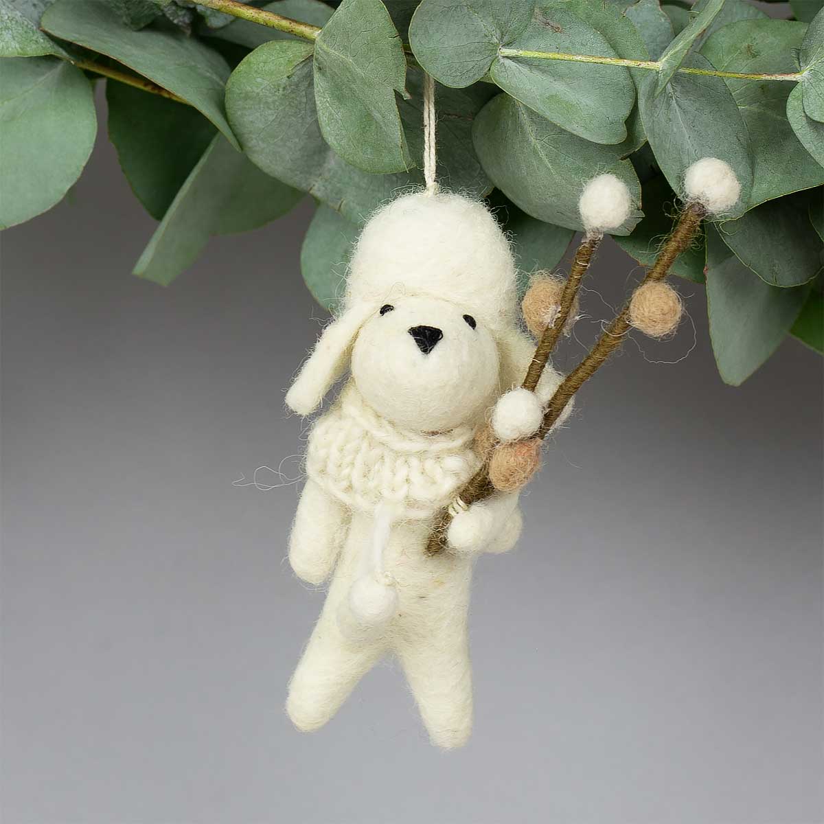DOG W WILLOW Christmas ornament