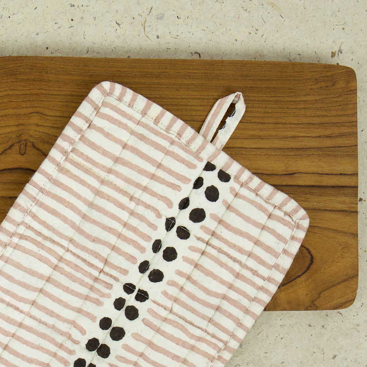 DOTLINE Potholder pink/brown/offwhite