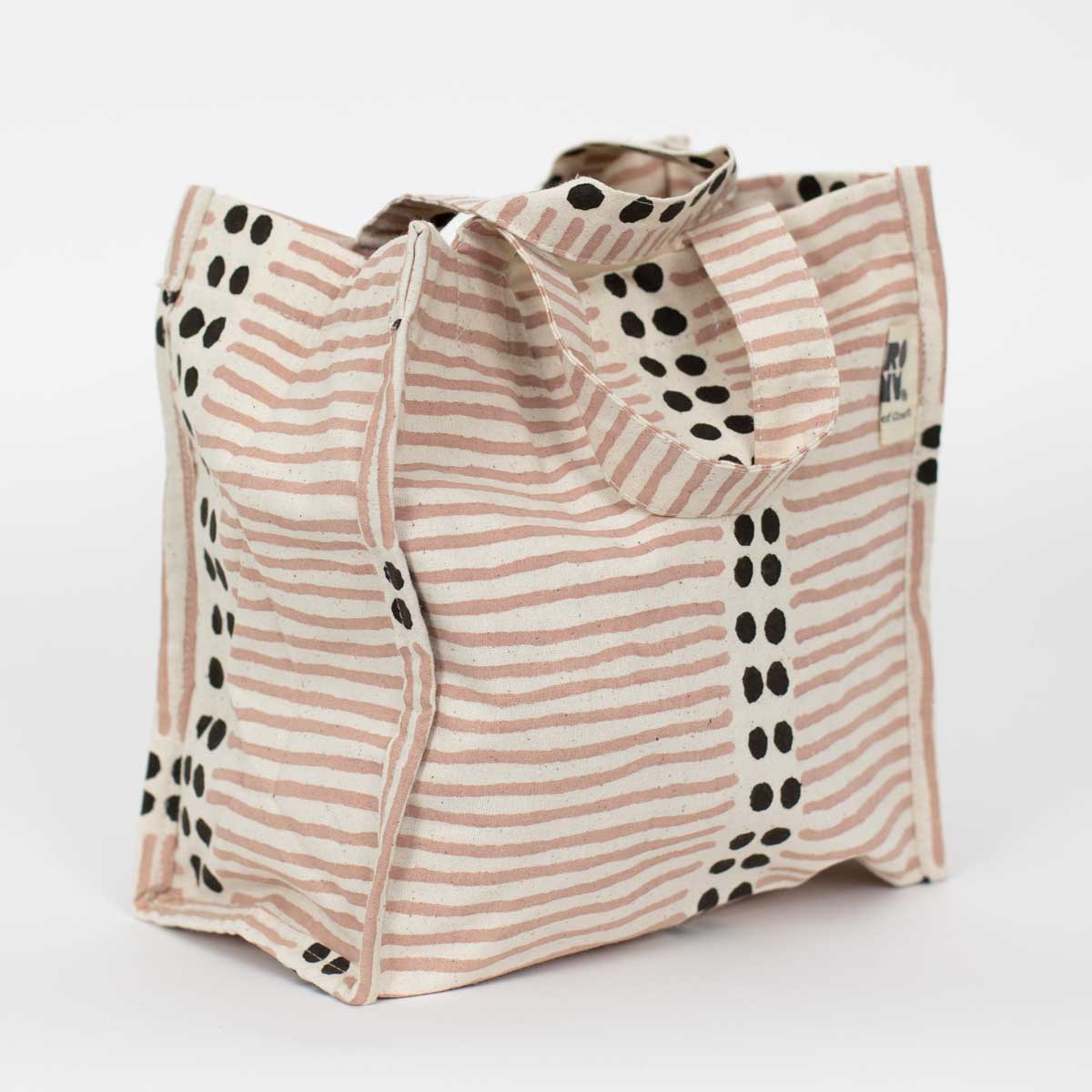 DOTLINE Lunchbag, pink/brown/offwhite