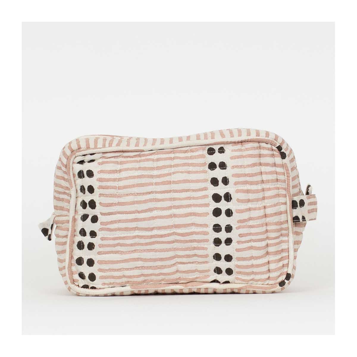 DOTLINE Toiletry bag M, pink/brown/offwhite