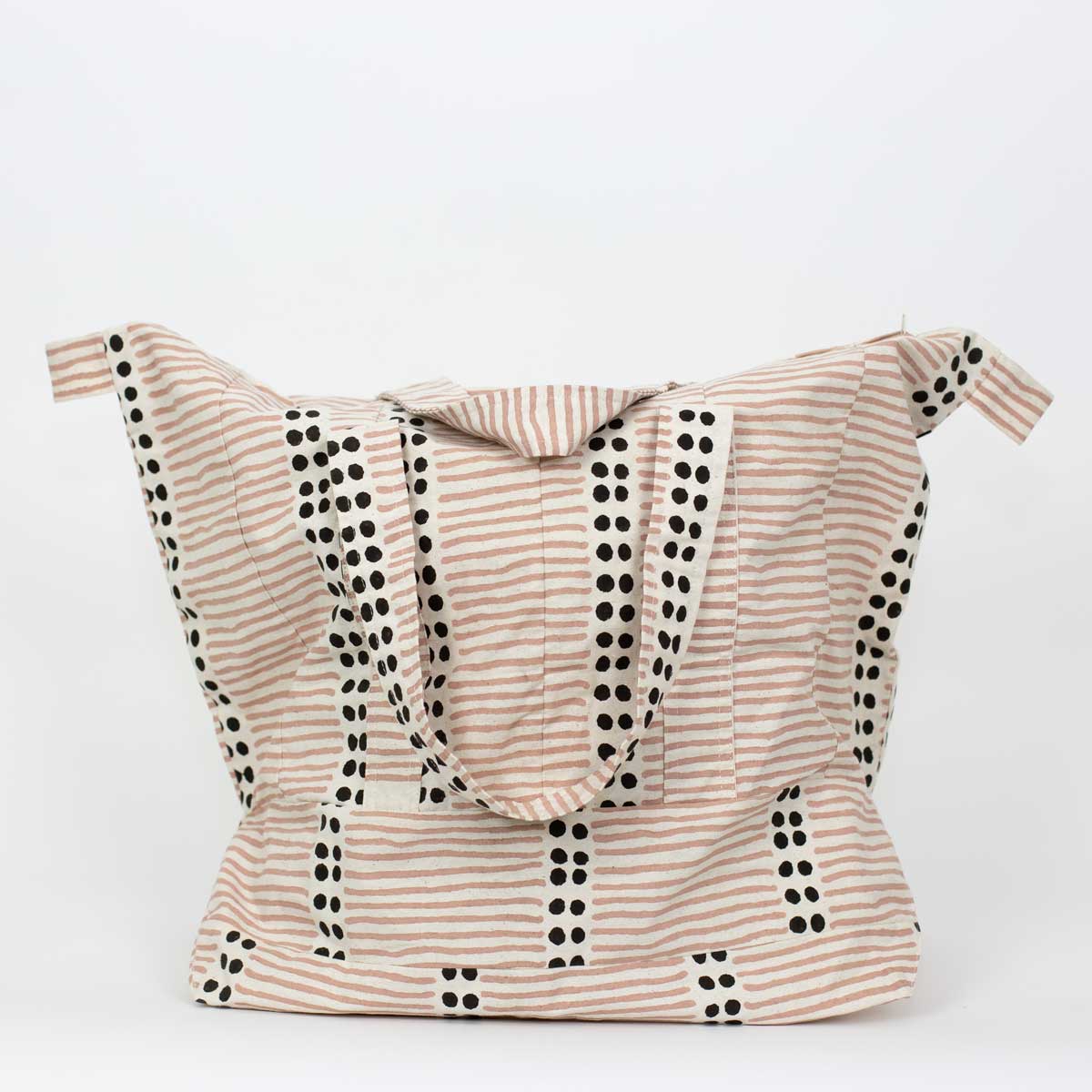 DOTLINE Weekend bag, pink/brown/offwhite
